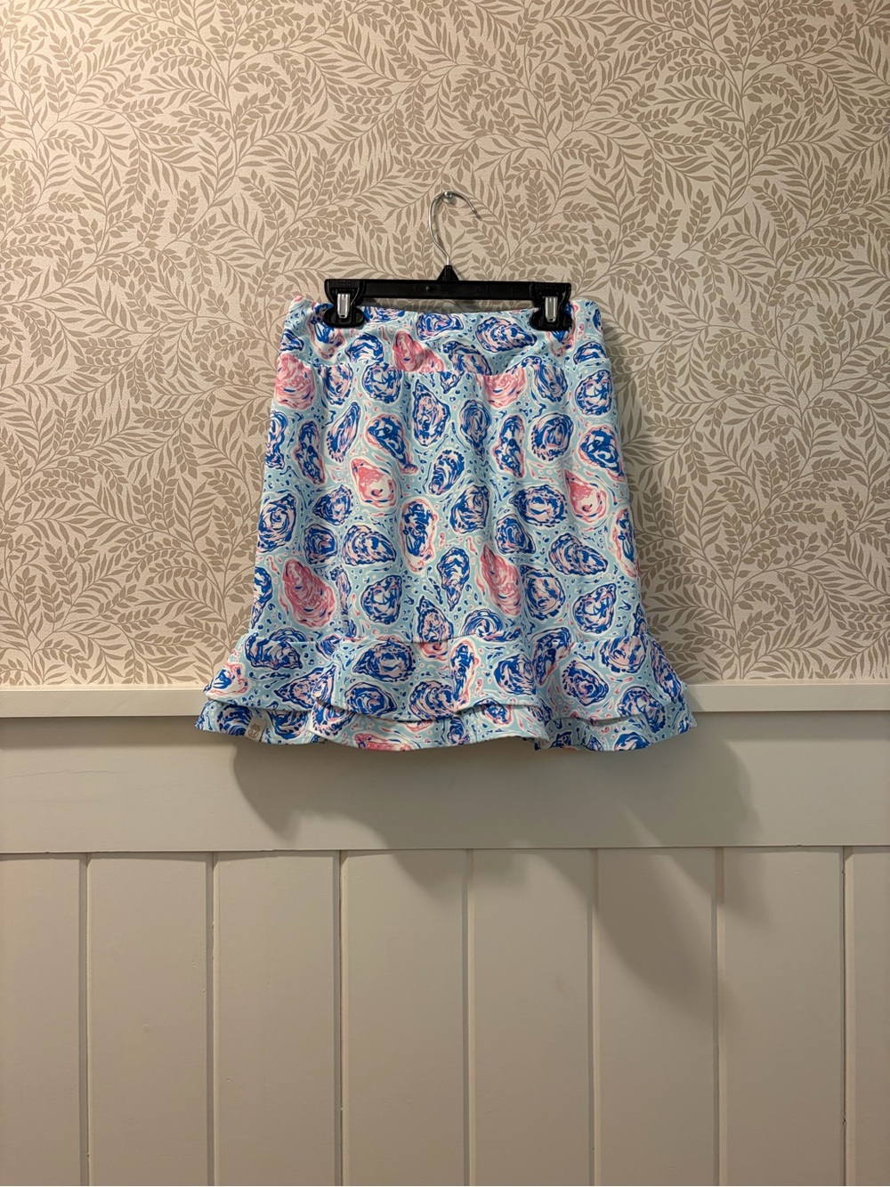 Simply Southern Blue & Pink Ruffle Hem Athletic/Swim Skirt